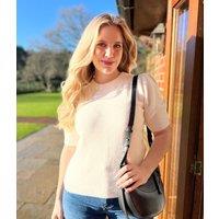 Winter White Glitter Short Sleeve Jumper Size 12/14