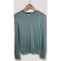 Sage Fine Knit Button Cuff Jumper Size 24