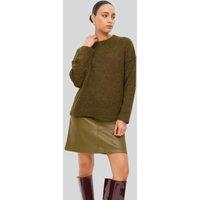 Khaki Relaxed Crew Neck Jumper Size 8