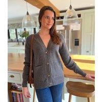 Dark Grey V Neck Cardigan Size 6