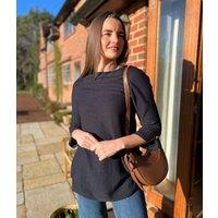 Navy Textured Longline Jumper Size 8/10