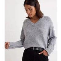 Grey V Neck Raglan Jumper Size 4/6