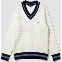 Ivory V Neck Oversized Cricket Jumper Size 20/22