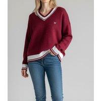 Red V Neck Oversized Cricket Jumper Size 20/22