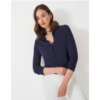 Navy Cotton Logo Cardigan Size 12