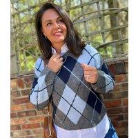 Navy Crew Neck Mock Shirt Jumper Size 24/26