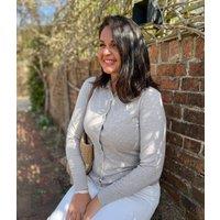 Oatmeal Collared Wool Blend Cardigan Size 8/10