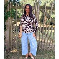 Leopard Print Lightweight Jumper Size 14