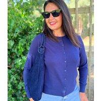 Navy Cotton Cardigan Size 8