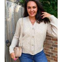 Natural Silver Knot Button Cardigan Size 22/24