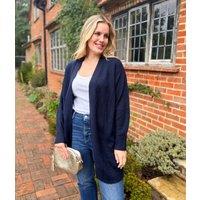 Navy Longline Open Cardigan Size 12/14
