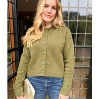 Womens Khaki Knitted Cardigan Size 24/26