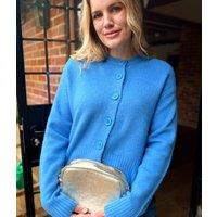 Womens Blue Knitted Cardigan Size 24/26