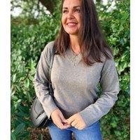 Women's Nutmeg Double V Neck Air Yarn Jumper Size 16/18