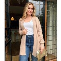Cappuccino Ribbed Edge to Edge Longline Cardigan Size 24