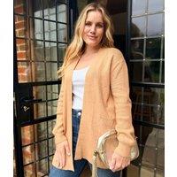 Caramel Ribbed Edge to Edge Longline Cardigan Size 12