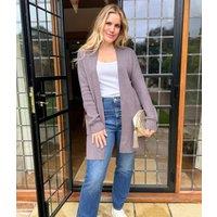 Slate Ribbed Edge to Edge Longline Cardigan Size 24