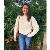 Natural Faux Pearl Cable Jumper Size 16