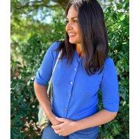 Blue Air Yarn Half Sleeve Cardigan Size 8/10