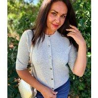 Grey Air Yarn Half Sleeve Cardigan Size 8/10