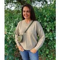 Mocha Soft V Neck Jumper Size 16/18