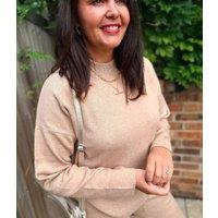 Sand Knitted Jumper Co-Ord Size 12/14