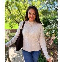 Natural Cable Knit Turtle Neck Jumper Size 14/16