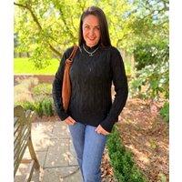 Black Cable Knit Turtle Neck Jumper Size 6/8