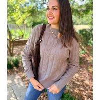 Brown Cable Knit Turtle Neck Jumper Size 6/8