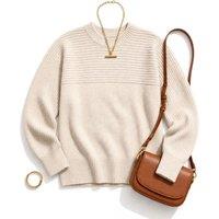 Natural Contrast Ribbed Premium Jumper Size 14/16
