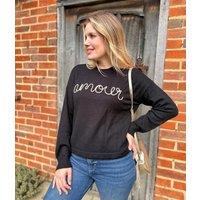 Black Soft Amour Script Jumper Size 8/10