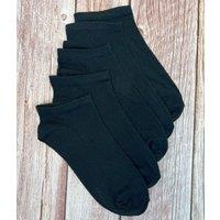 Mens Black 5 Pack Trainer Socks Size 9-11