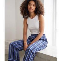 Navy Striped Designer Sleepwear Bottoms Size M