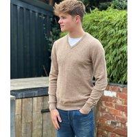 Natural Men's Wool Rich V Neck Jumper Size XXL