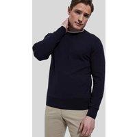 Navy Mens Wool & Cashmere Blend Crew Neck Jumper Size S