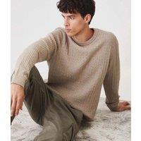 Stone Mens Wool Blend Cable Jumper Size XL