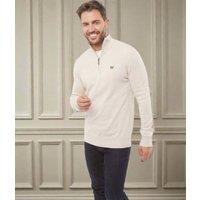 Ecru Mens Cotton Half Zip Jumper Size XXL