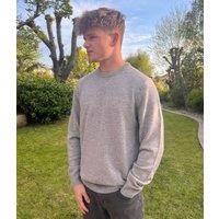Grey Men's Extra Fine Lambswool Jumper Size L