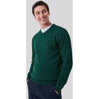 Green Mens V Neck Logo Jumper Size M