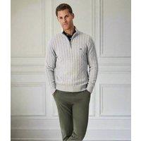 Grey Mens Oarsman Cotton Half Zip Jumper Size XS