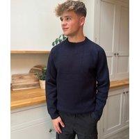 Navy Men's Wool Blend Crew Neck Jumper Size XXL