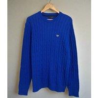 Bright Blue Mens Oarsman Cable Jumper Size L