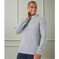 Grey Mens Oarsman Cable Jumper Size S