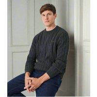 Dark Grey Mens Oarsman Cable Jumper Size M