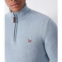 Light Blue Mens Cotton Half Zip Jumper Size L