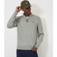 Grey Mens Cotton Half Zip Jumper Size XL