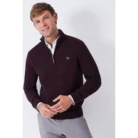 Aubergine Mens Cotton Half Zip Jumper Size S