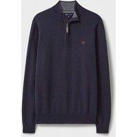 Navy Mens Cotton Half Zip Jumper Size S