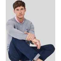 Grey Mens Cotton Crew Neck Logo Jumper Size M