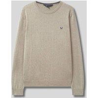 Beige Mens Cotton Crew Neck Logo Jumper Size M